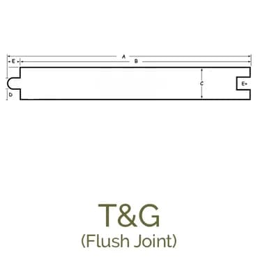 T&G (Flush Joint) profile drawing
